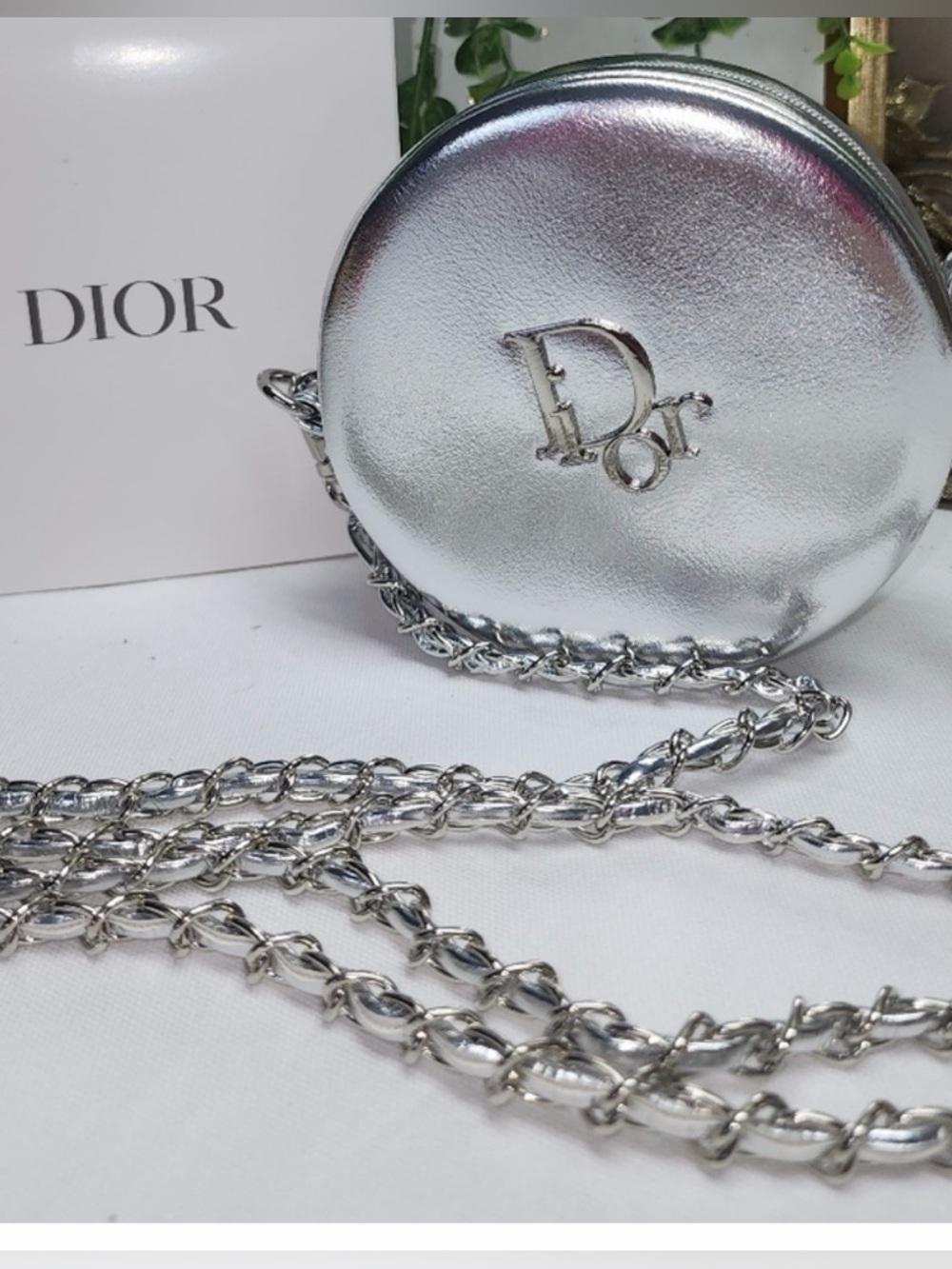 GWP-Dior Silver Round Crossbody Bag
